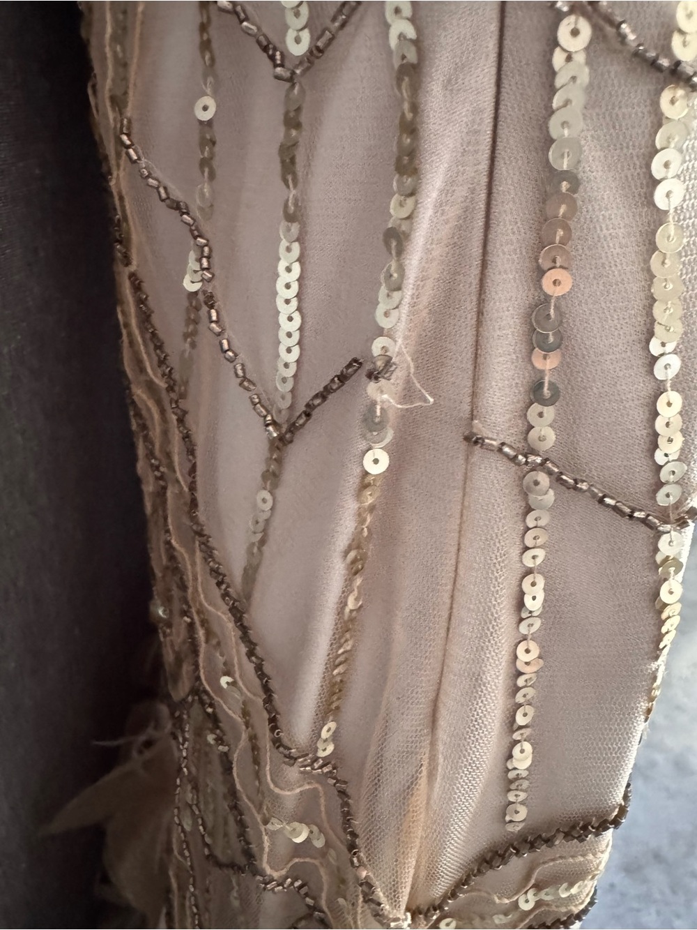 Sue Wong Art Deco Beaded Feather Flapper Wedding Gown Gatsby Dress Sz 6 **READ** - Picture 5 of 13